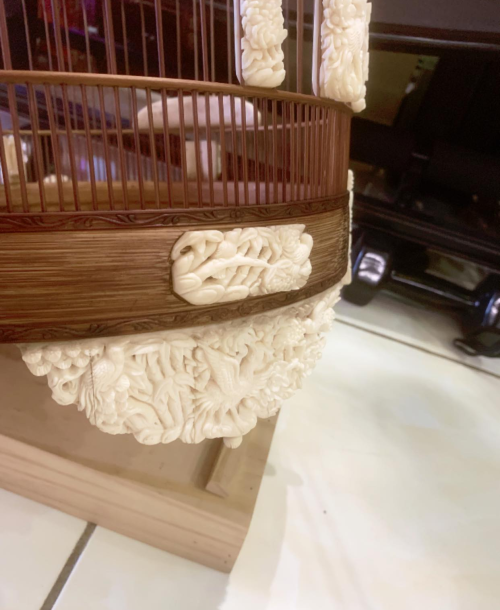 Lồng Tre Chất Liệu Xương - Tích Chim Hoa